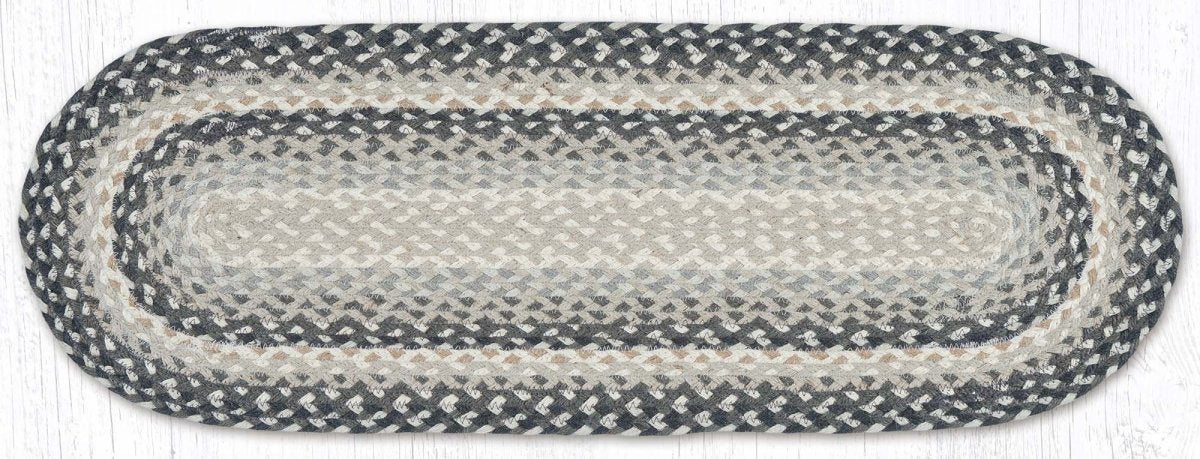 Gray/Sand/Ivory Oval Jute Table Runner - Ozark Cabin Décor, LLC