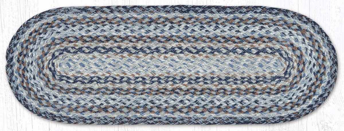 Denim Oval Braided Jute Table Runner
