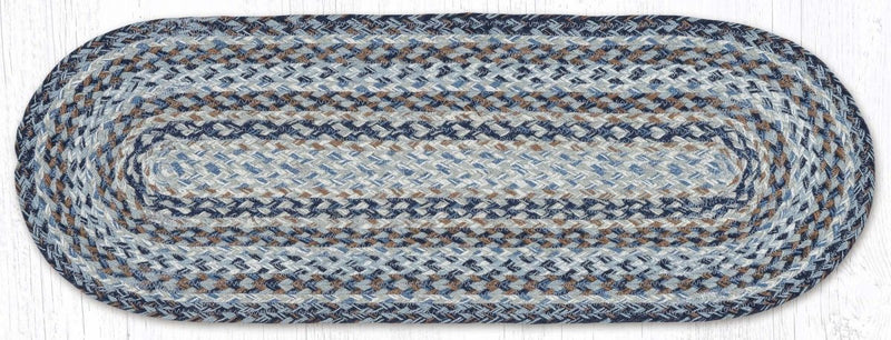 Denim Oval Braided Jute Table Runner - Ozark Cabin Décor, LLC