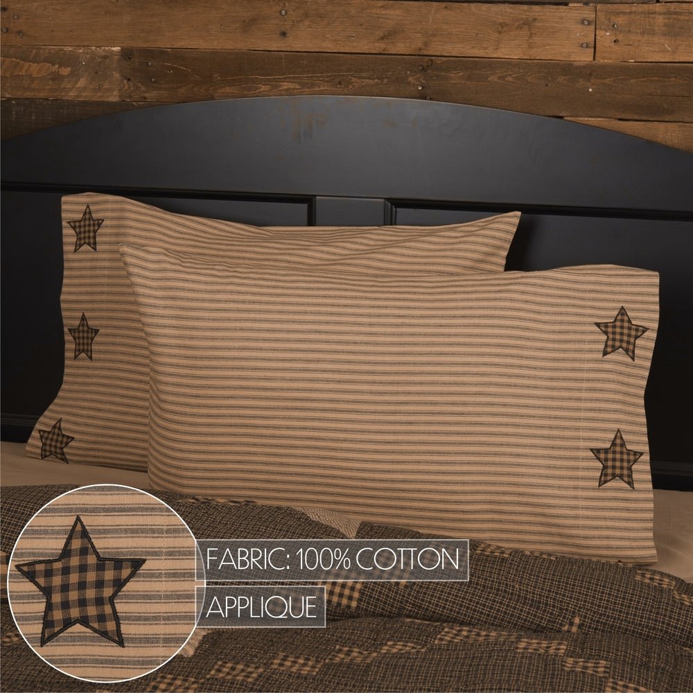 Farmhouse Star Quilt Collection - Standard Pillow Case Set of 2 - Ozark Cabin Décor, LLC