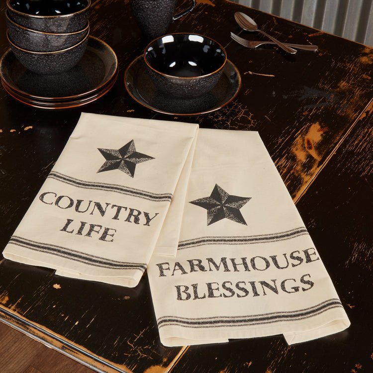 Farmhouse Star Country Tea Towel Set of 2 - Ozark Cabin Décor, LLC