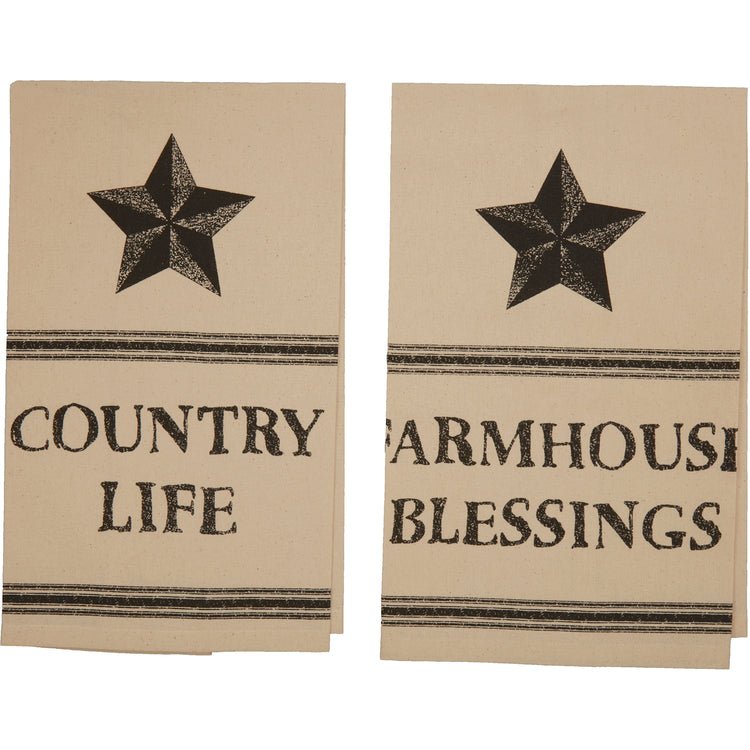 Farmhouse Star Country Tea Towel Set of 2 - Ozark Cabin Décor, LLC