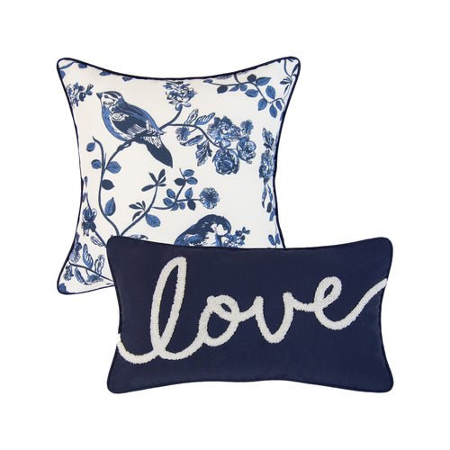 Checkerboard Indigo Pillow Set - Ozark Cabin Décor, LLC