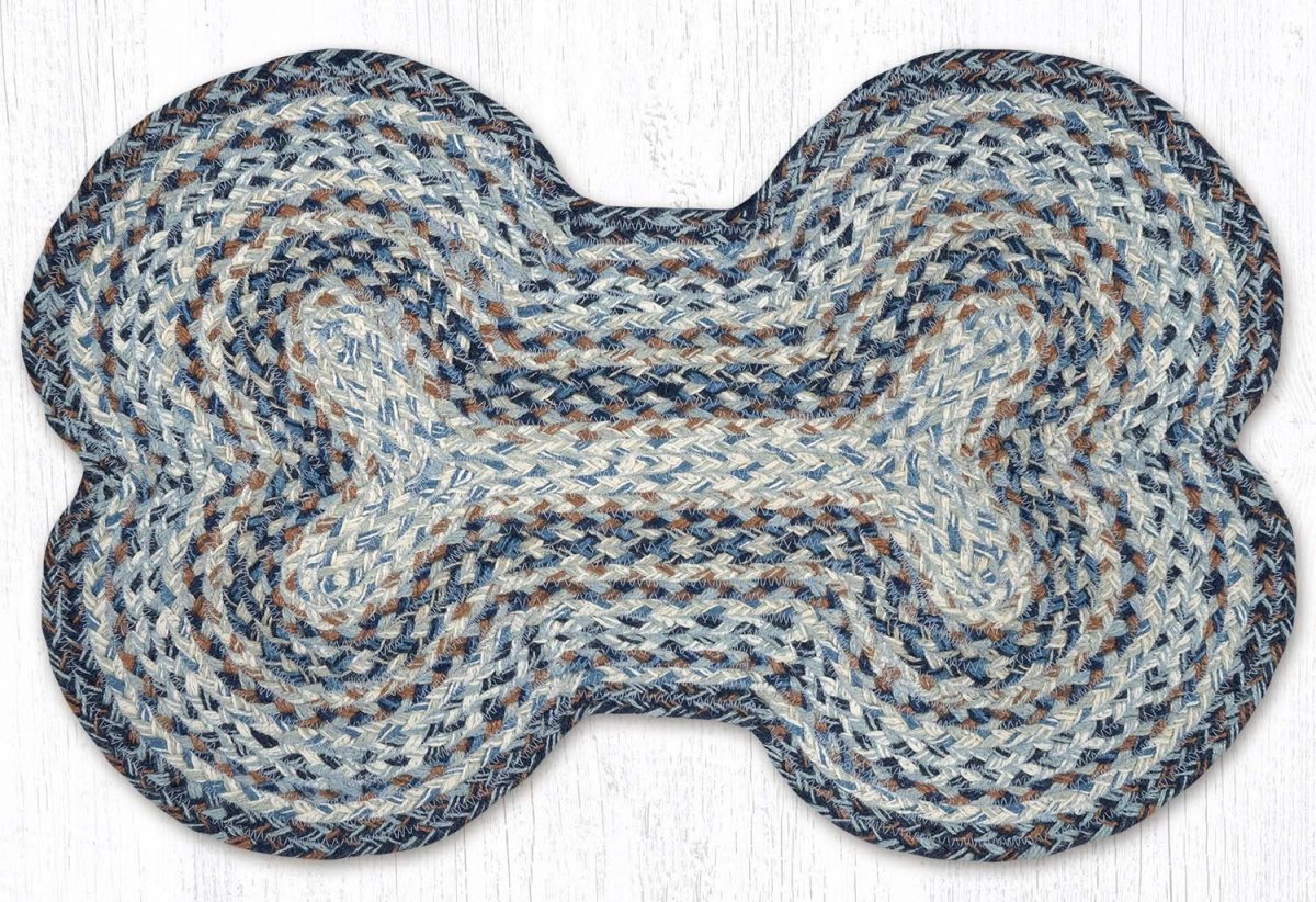 Dog Bone Braided Pet Rug - Denim - Ozark Cabin Décor, LLC