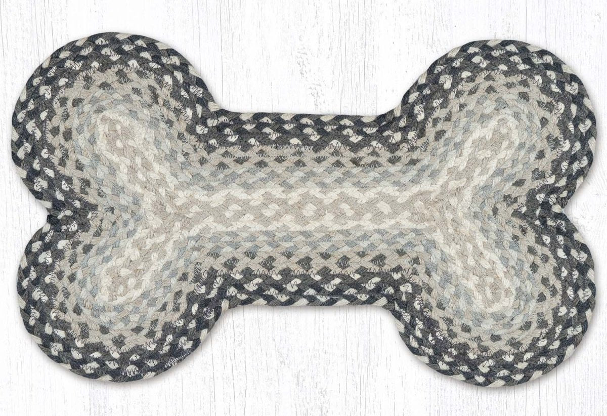 Dog Bone Braided Pet Rug - Gray/Sand/Ivory - Ozark Cabin Décor, LLC