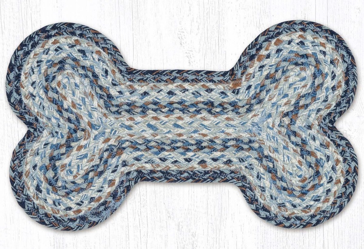 Dog Bone Braided Pet Rug - Denim - Ozark Cabin Décor, LLC