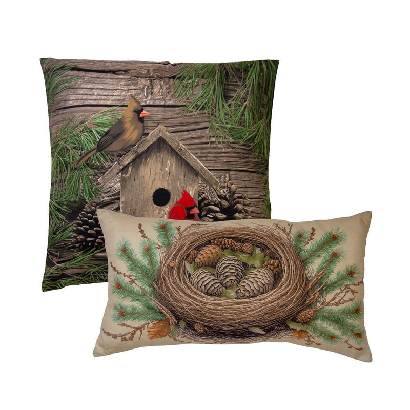 Cardinal Pine Decorative Pillow Set - Ozark Cabin Décor, LLC