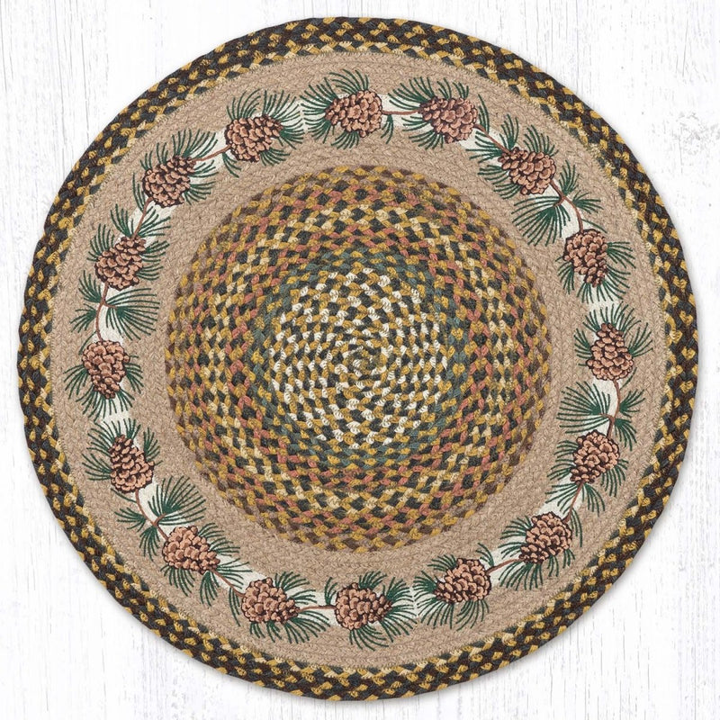 Needles and Cones Round Rug - Ozark Cabin Décor, LLC
