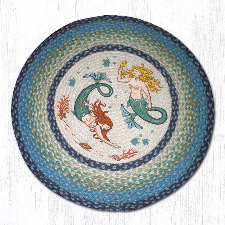 Blue Mermaids Round Rug - Ozark Cabin Décor, LLC
