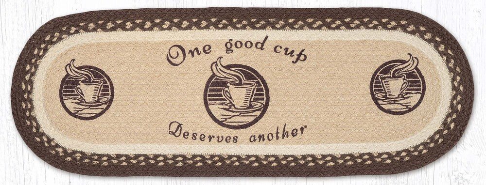 One Good Cup Oval Table Runner - Ozark Cabin Décor, LLC