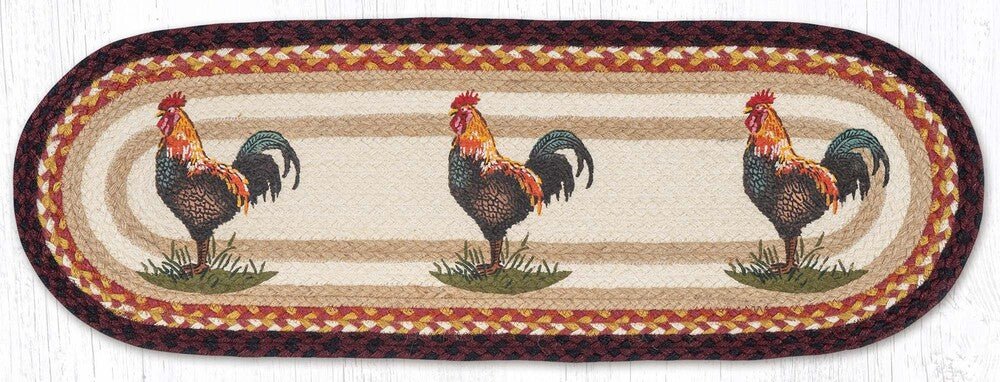 Rustic Rooster Oval Table Runner - Ozark Cabin Décor, LLC