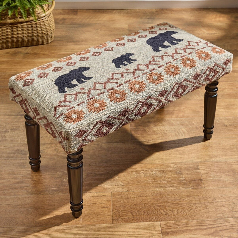 Traveler Hooked Bench - Ozark Cabin Décor, LLC