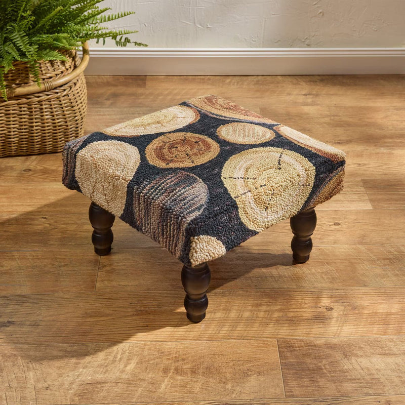 Wood Slices Hooked Stool - Ozark Cabin Décor, LLC
