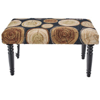 Wood Slices Hooked Bench - Ozark Cabin Décor, LLC