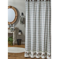 Ponderosa Pine Bordered Shower Curtain - Ozark Cabin Décor, LLC