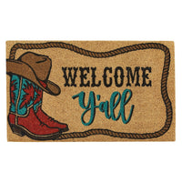 Welcome Y'all Coir Doormat - Ozark Cabin Décor, LLC