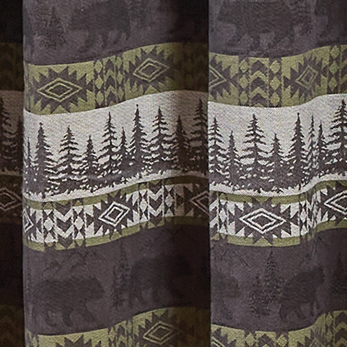 Green Mountain Bear Shower Curtain - Thumbnail 5
