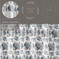 Annie Blue Floral Ruffled Shower Curtain