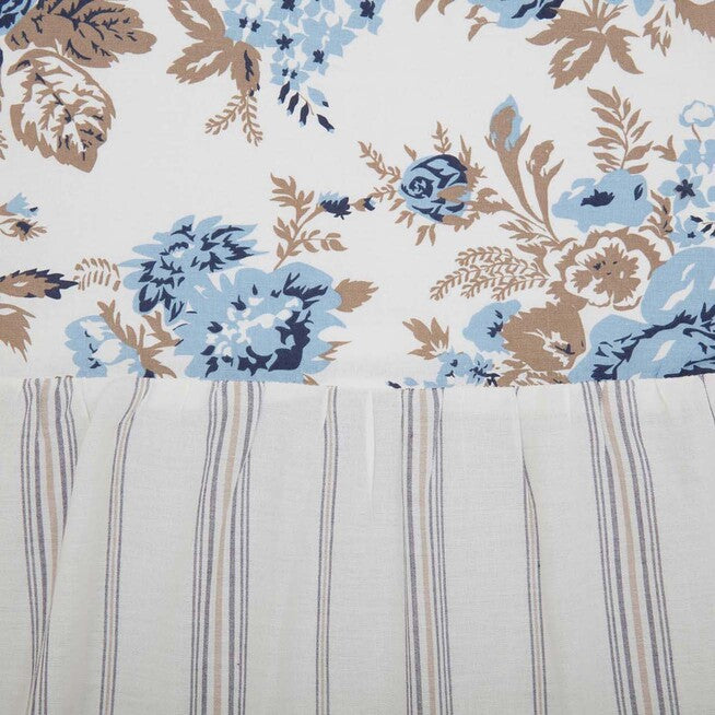 Annie Blue Floral Ruffled Shower Curtain Detail
