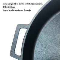 20-in Cast Iron Double Handled Skillet - Ozark Cabin Décor, LLC