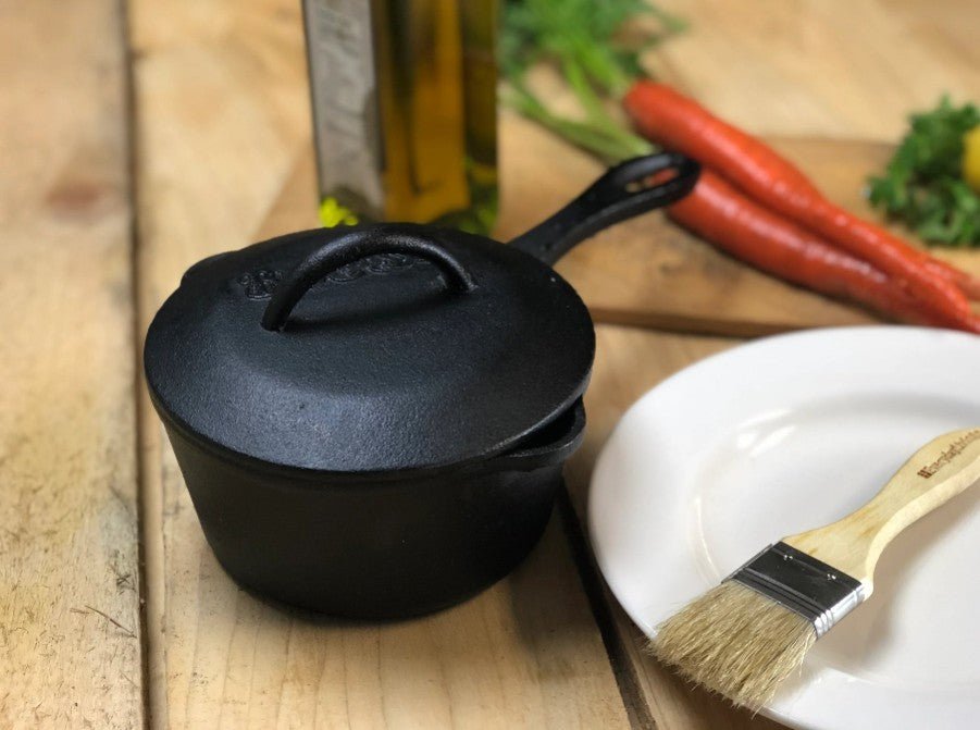 1 - Qt Covered Cast Iron Sauce Pot - Ozark Cabin Décor, LLC