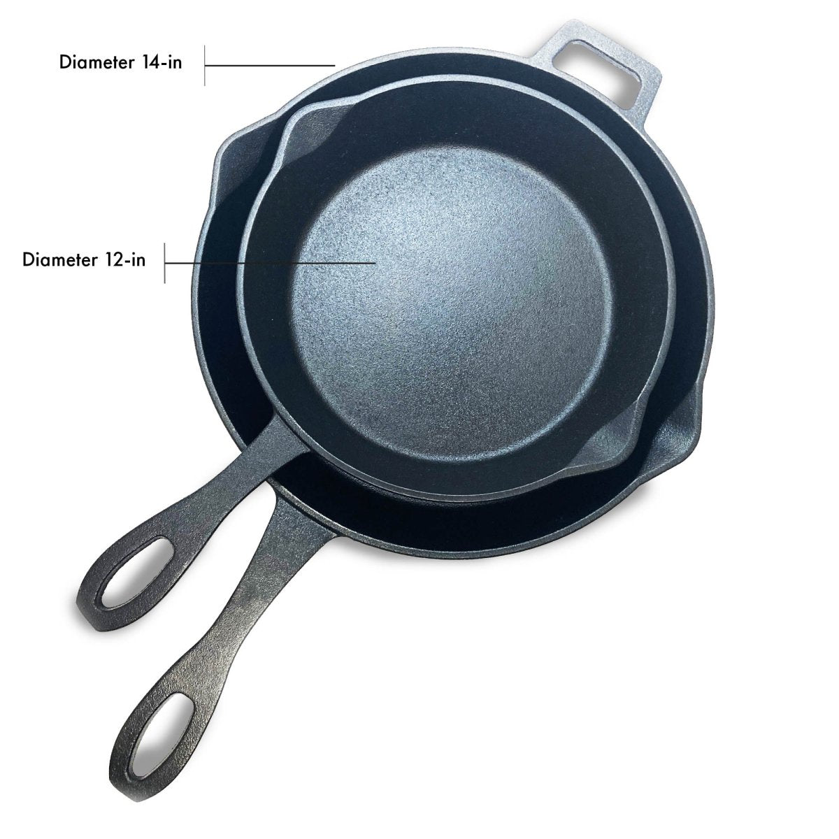 12-in and 14-in Cast Iron Skillet Set - Ozark Cabin Décor, LLC