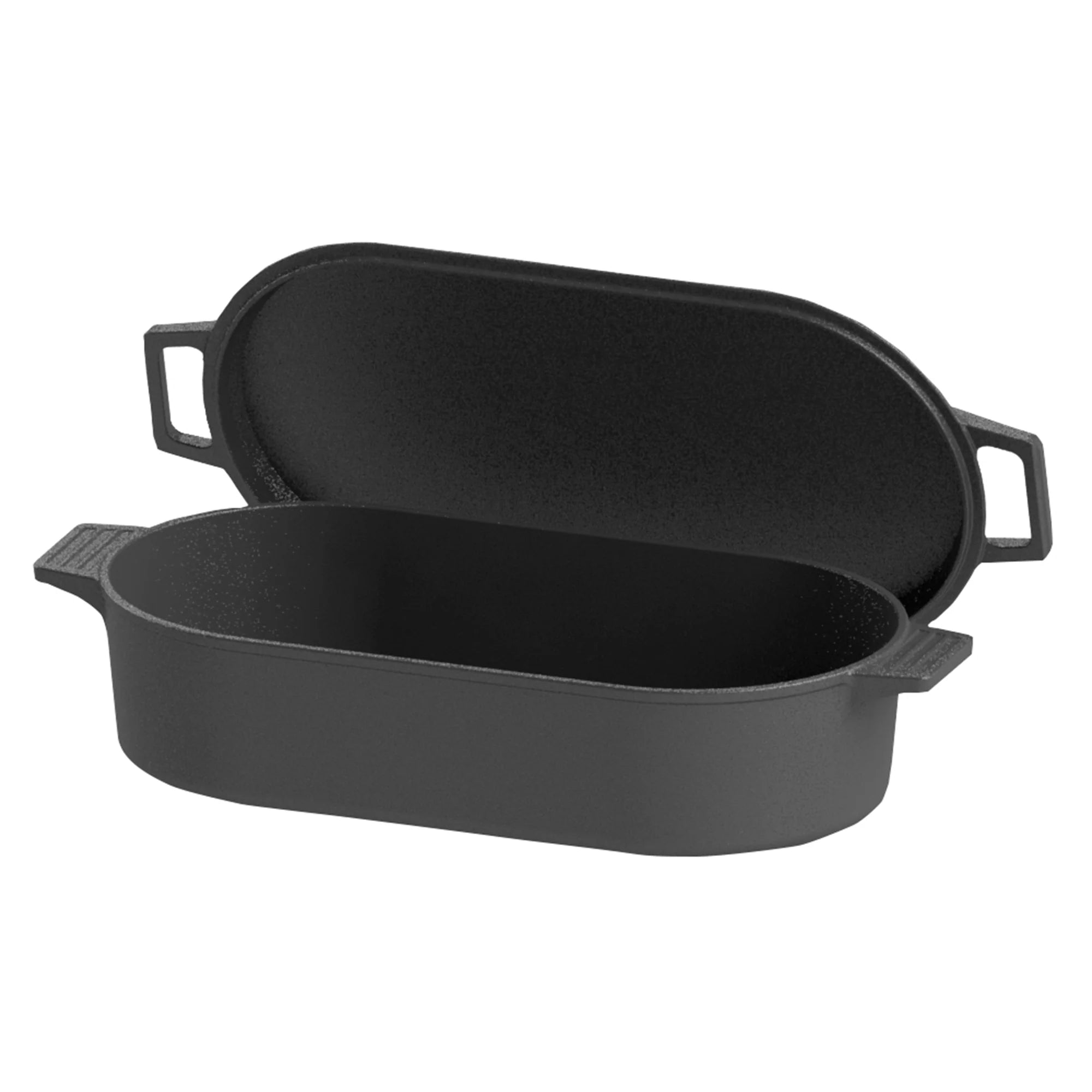 6-Quart Cast Iron Oval Fryer w/ Griddle Lid