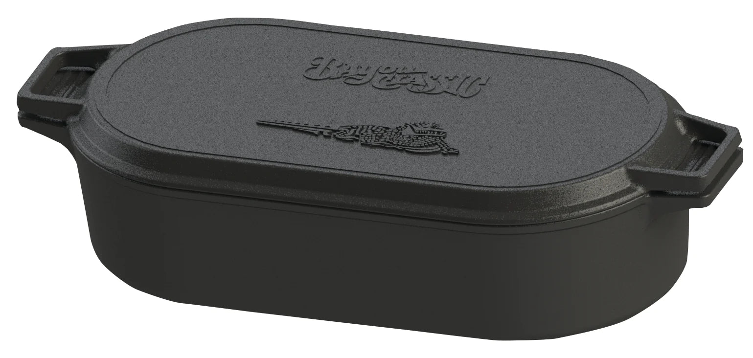 6-Quart Cast Iron Oval Fryer w/ Griddle Lid