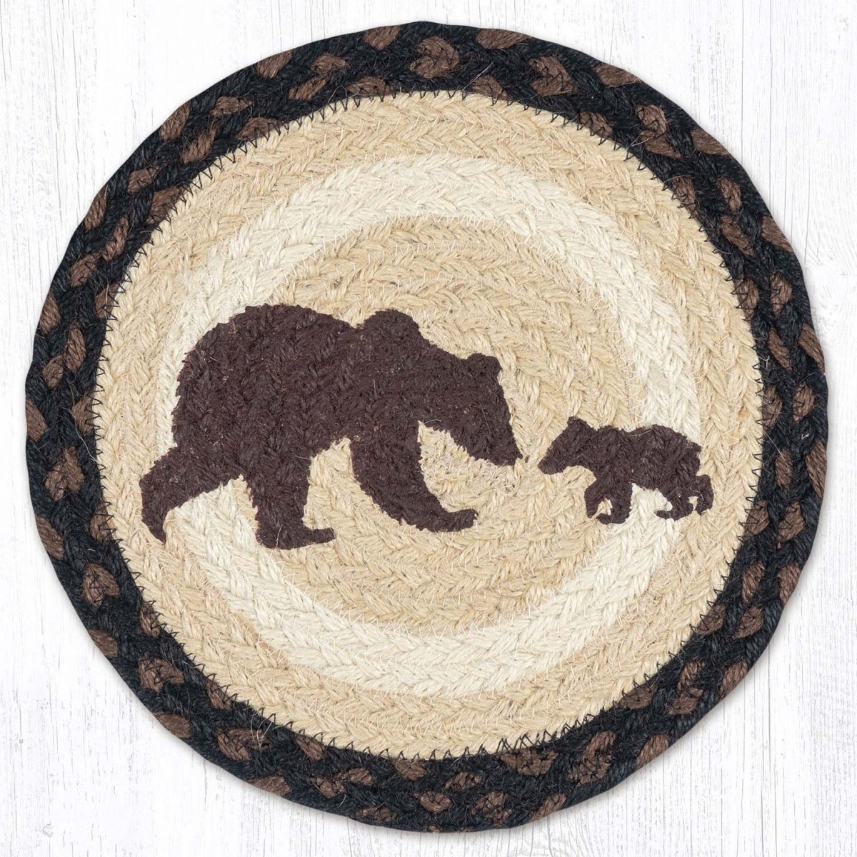 Happy Bear Cub Braided Natural Jute Trivet