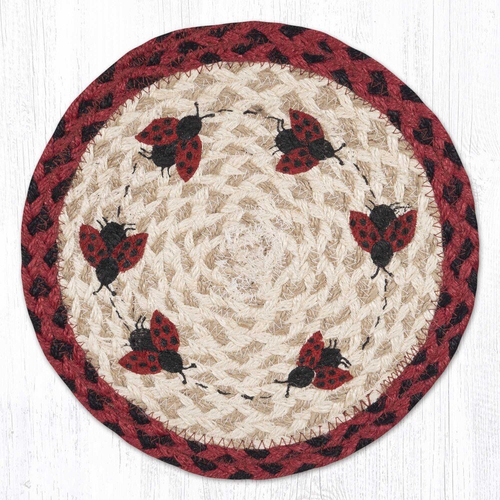 Ladybug Braided Jute Trivet