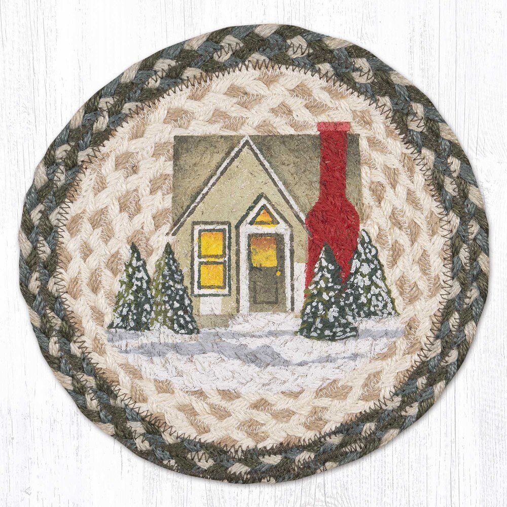 Holiday Village 1 Braided Jute Trivet - Ozark Cabin Décor, LLC