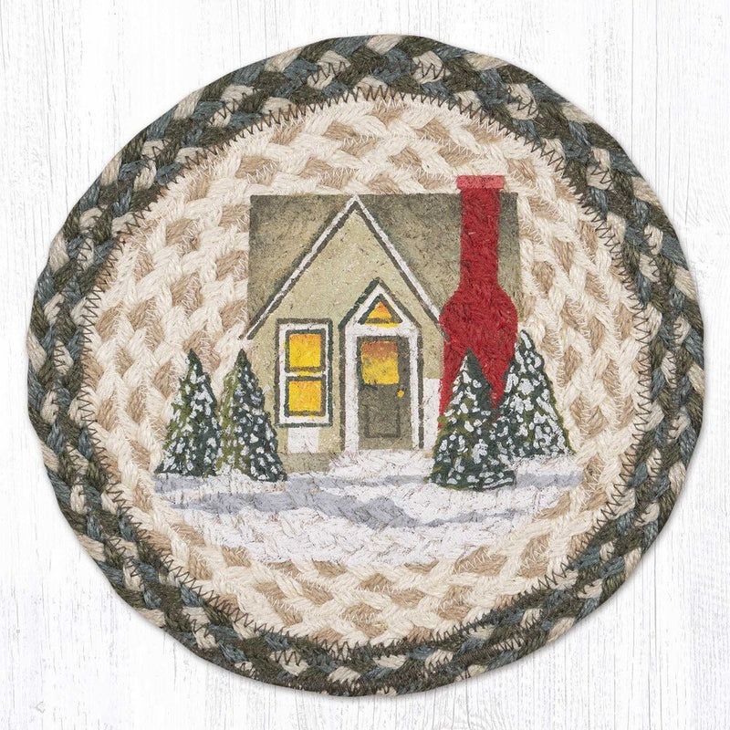 Holiday Village 1 Braided Jute Trivet - Ozark Cabin Décor, LLC