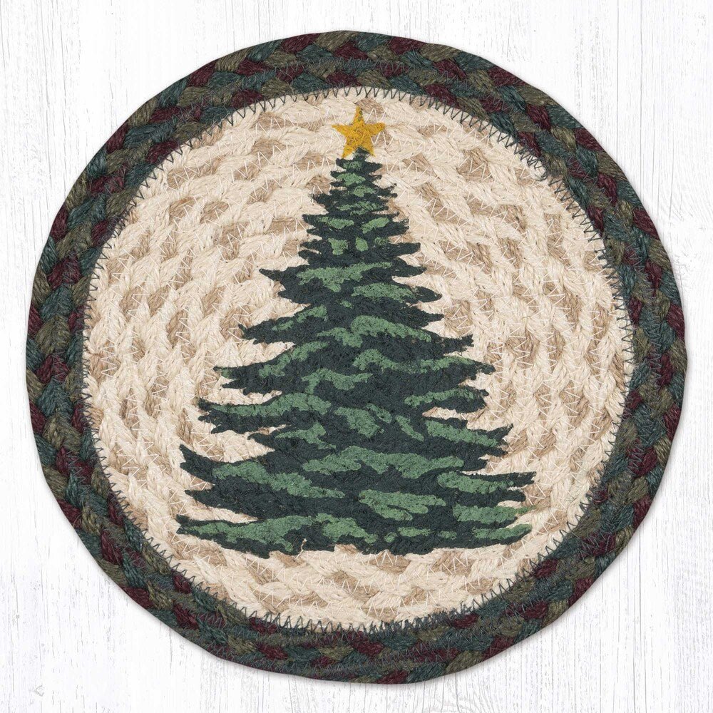 Holiday Tree Braided Jute Trivet - Ozark Cabin Décor, LLC