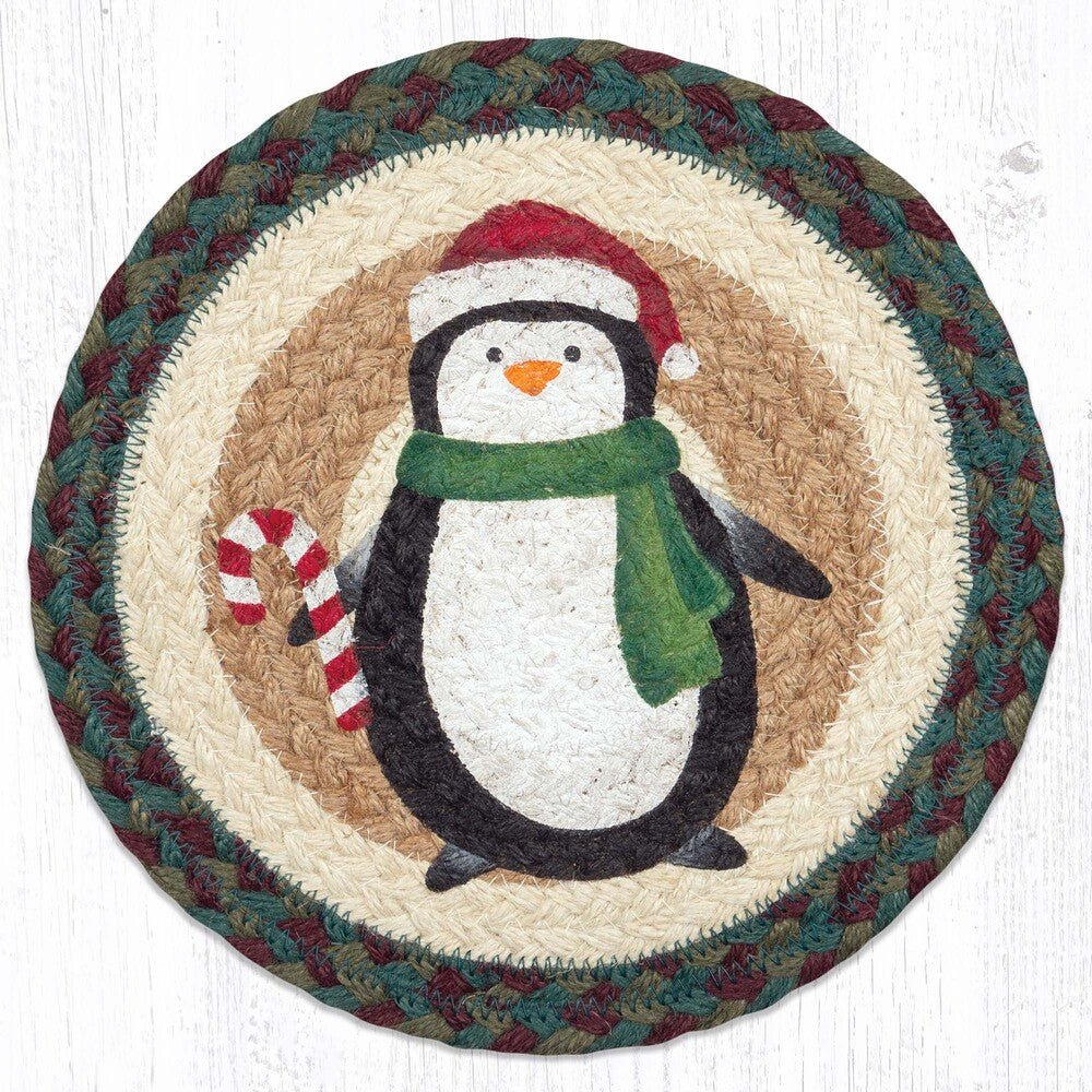 Penguin Braided Jute Trivet - Ozark Cabin Décor, LLC