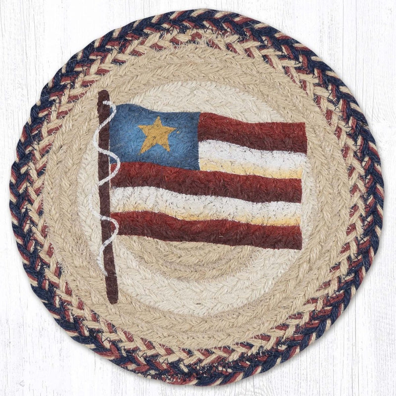 Primitive Star Flag Jute Trivet - Ozark Cabin Décor, LLC