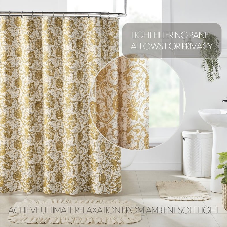 Dorset Gold Floral Shower Curtain - Thumbnail 3