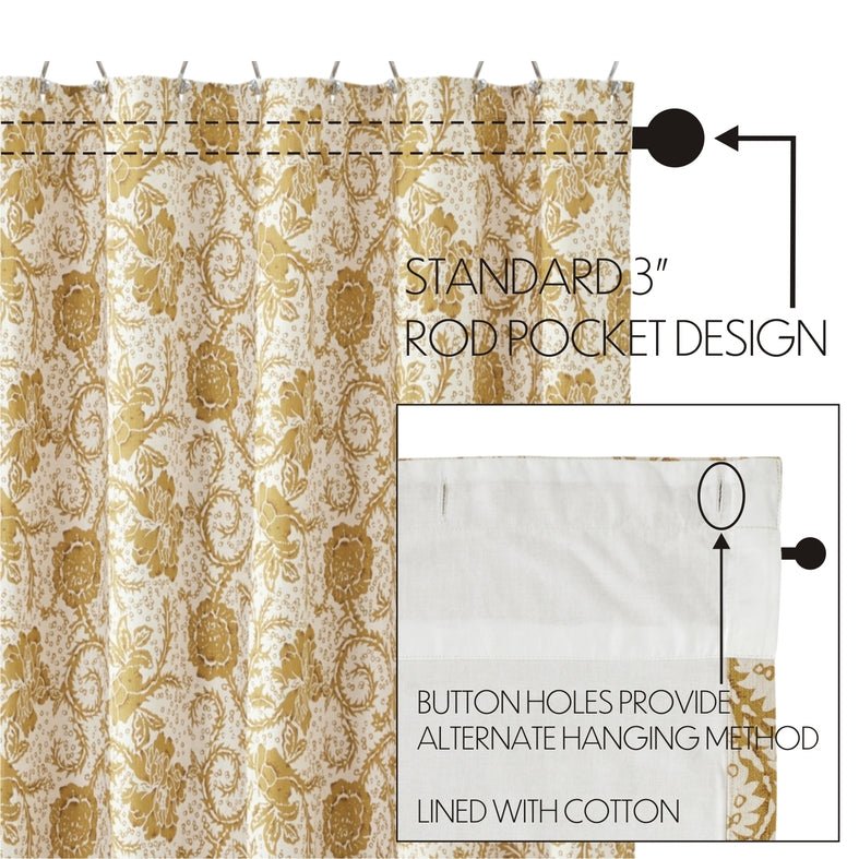 Dorset Gold Floral Shower Curtain - Thumbnail 4