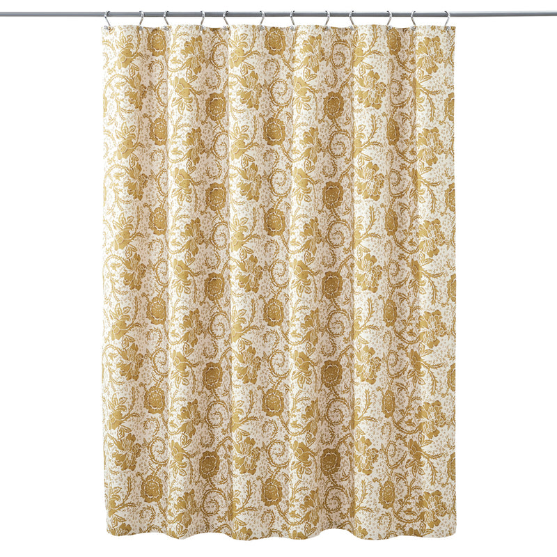 Dorset Gold Floral Shower Curtain