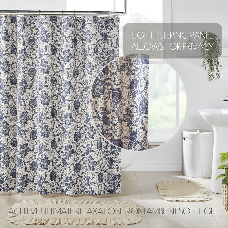 Dorset Navy Floral Shower Curtain