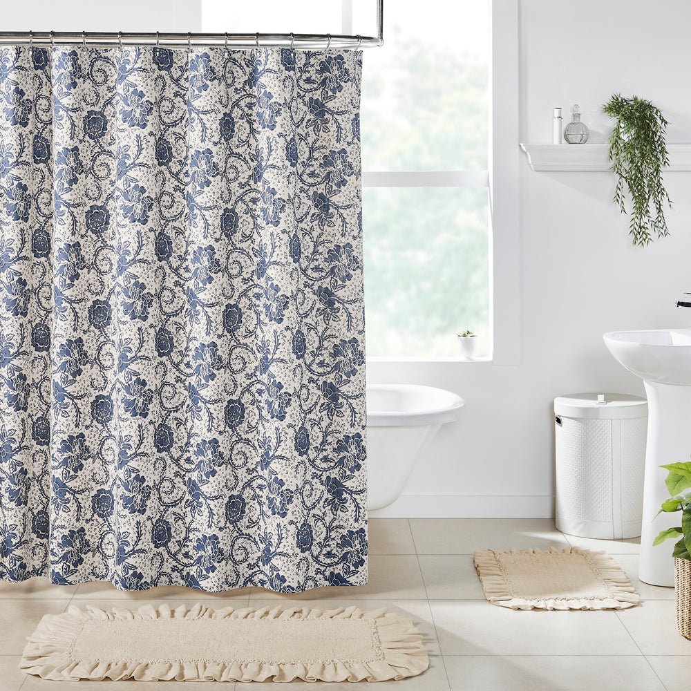 Dorset Navy Floral Shower Curtain