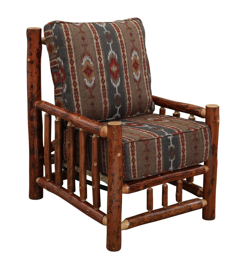 Hickory Log Lounge Chair - UF - Ozark Cabin Décor, LLC