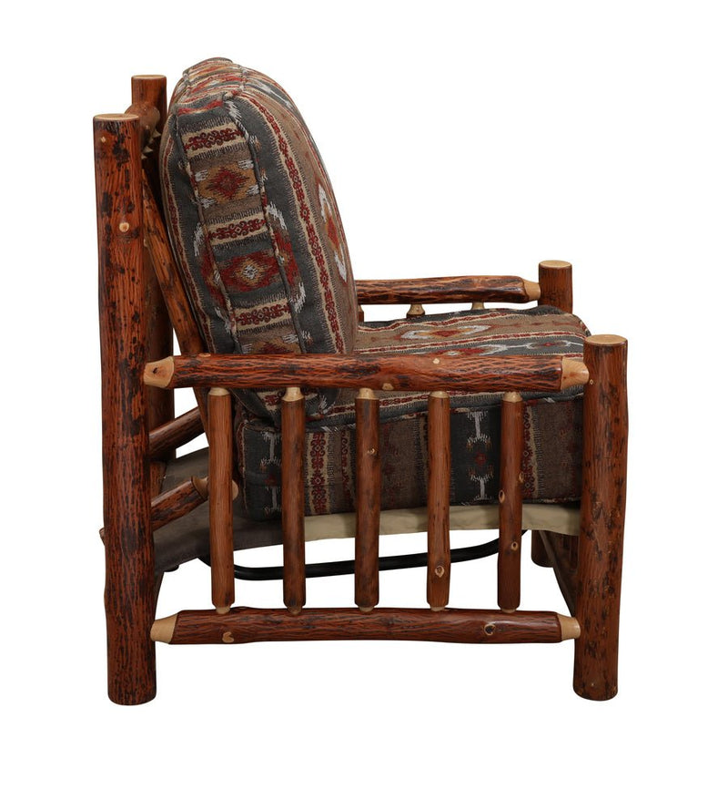 Hickory Log Lounge Chair - UF - Ozark Cabin Décor, LLC