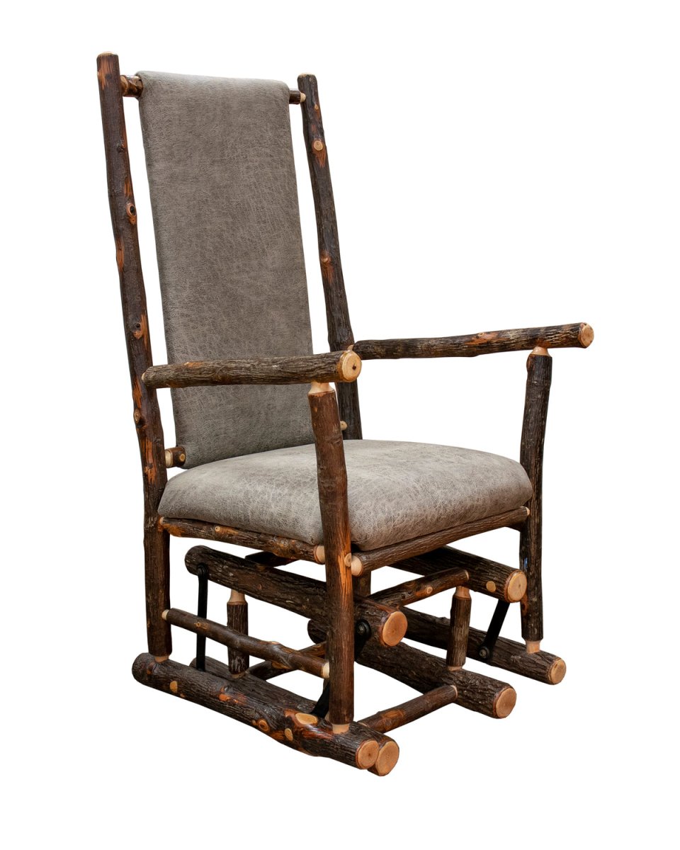 Hickory Log Gliding Rocker