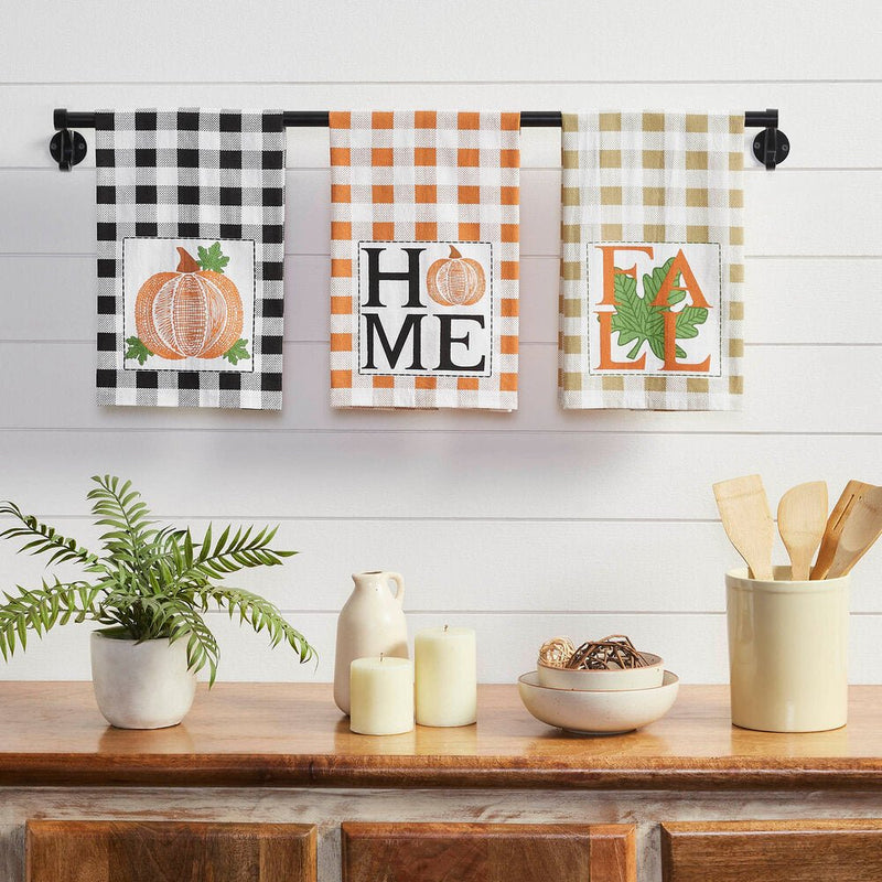 Annie Check Harvest Tea Towel Set of 3 - Ozark Cabin Décor, LLC