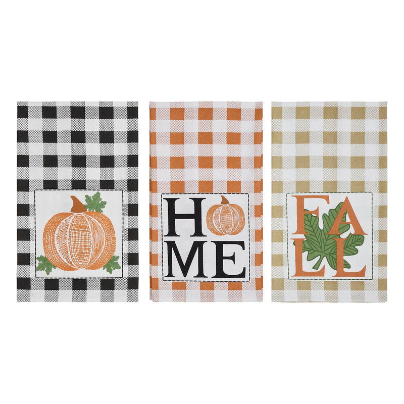 Annie Check Harvest Tea Towel Set of 3 - Ozark Cabin Décor, LLC