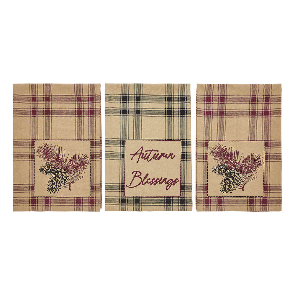 Connell Pinecone Plaid Tea Towel Set