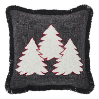 3 Christmas Trees Black Woven Pillow - Ozark Cabin Décor, LLC
