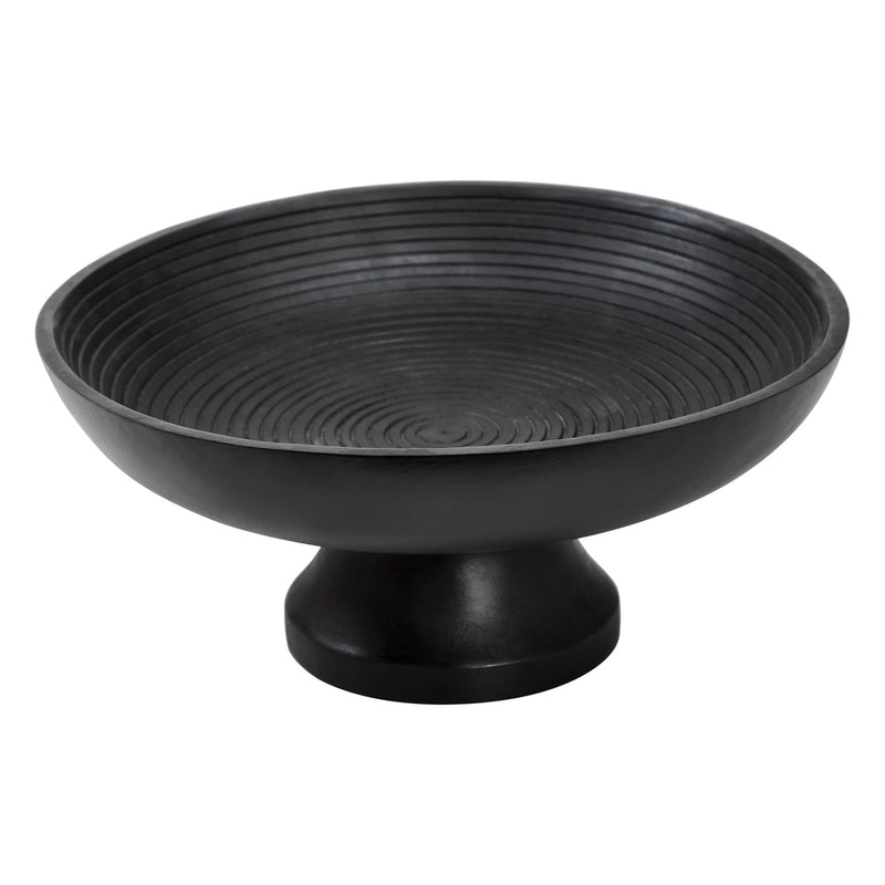Ribbed Black Wooden Bowl - Ozark Cabin Décor, LLC