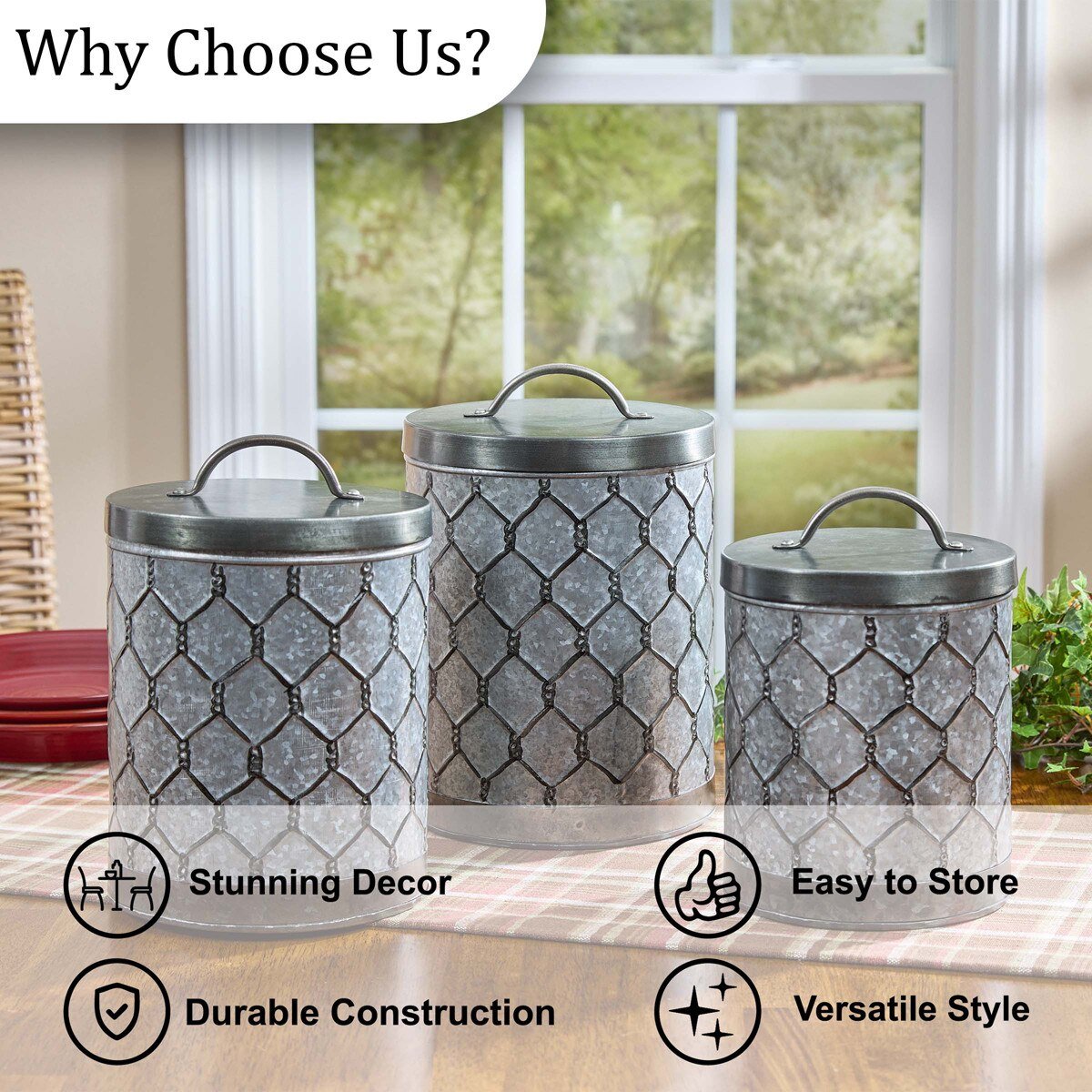 Roost Canisters Set of 3 - Ozark Cabin Décor, LLC