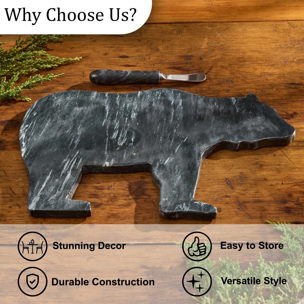 Black Bear Marble Cutting Board - Ozark Cabin Décor, LLC